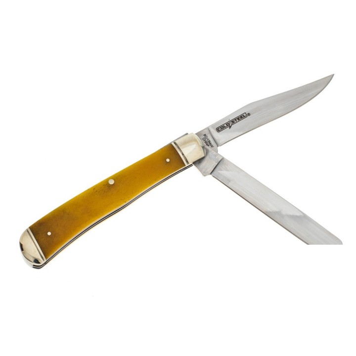 Couteau Cold Steel Trapper Yellow 2 Lames Acier 8Cr13MoV Manche Os CSFLTRPRY - Livraison Gratuite