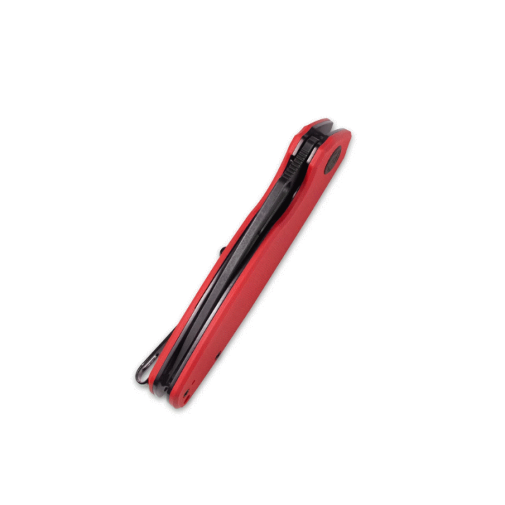 Couteau Kubey Tityus Red Lame Acier D2 Dark Stonewash Manche G10 IKBS Linerlock Clip KUB322J - Livraison Gratuite