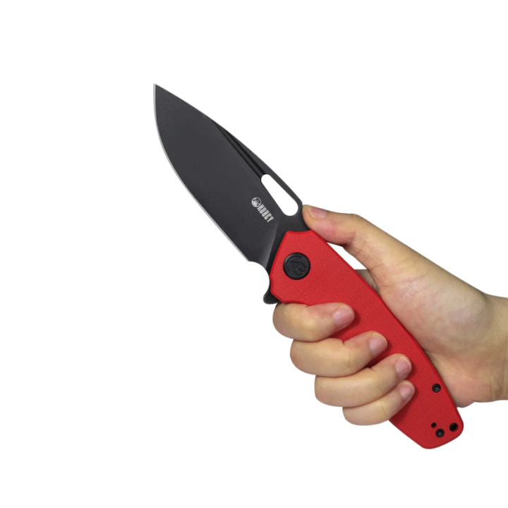 Couteau Kubey Tityus Red Lame Acier D2 Dark Stonewash Manche G10 IKBS Linerlock Clip KUB322J - Livraison Gratuite
