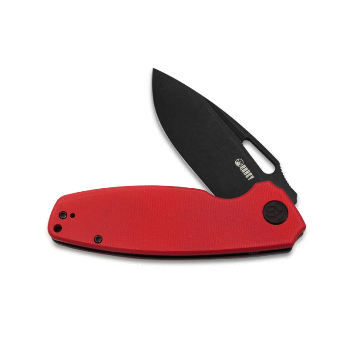 Couteau Kubey Tityus Red Lame Acier D2 Dark Stonewash Manche G10 IKBS Linerlock Clip KUB322J - Livraison Gratuite