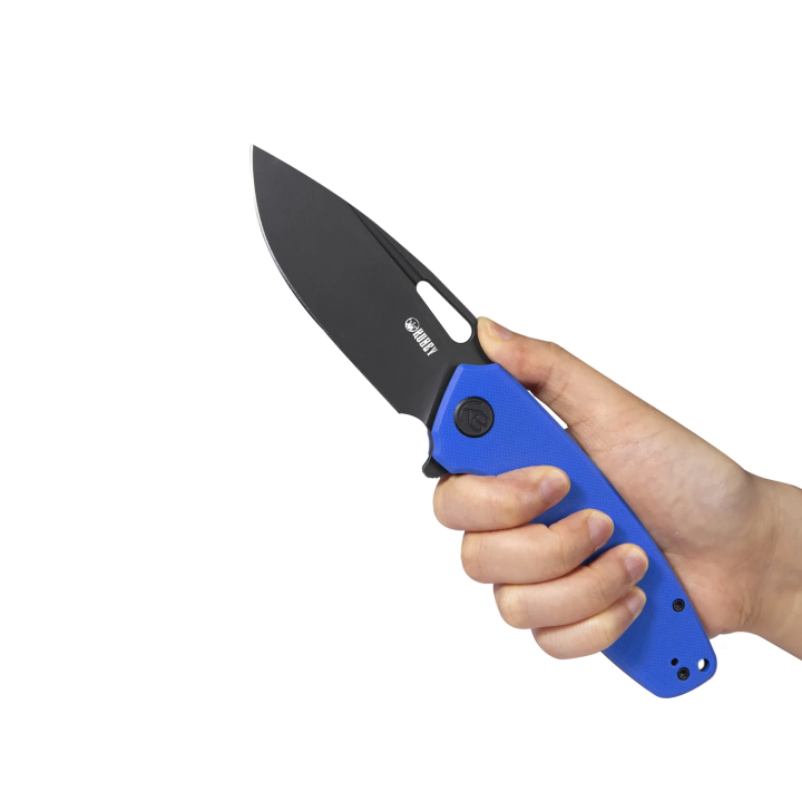 Couteau Kubey Tityus Blue Lame Acier D2 Dark Stonewash Manche G10 IKBS Linerlock Clip KUB322I - Livraison Gratuite