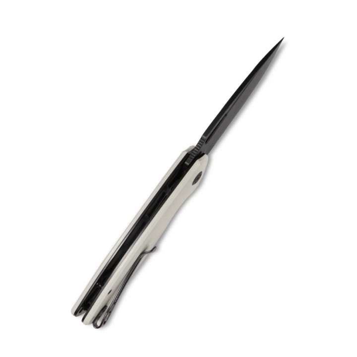 Couteau Kubey Tityus Ivory Lame Acier D2 Dark Stonewash Manche G10 IKBS Linerlock Clip KUB322H - Livraison Gratuite