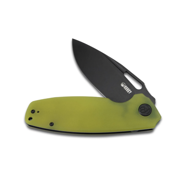 Couteau Kubey Tityus Yellow Lame Acier D2 Dark Stonewash Manche G10 IKBS Linerlock Clip KUB322G - Livraison Gratuite