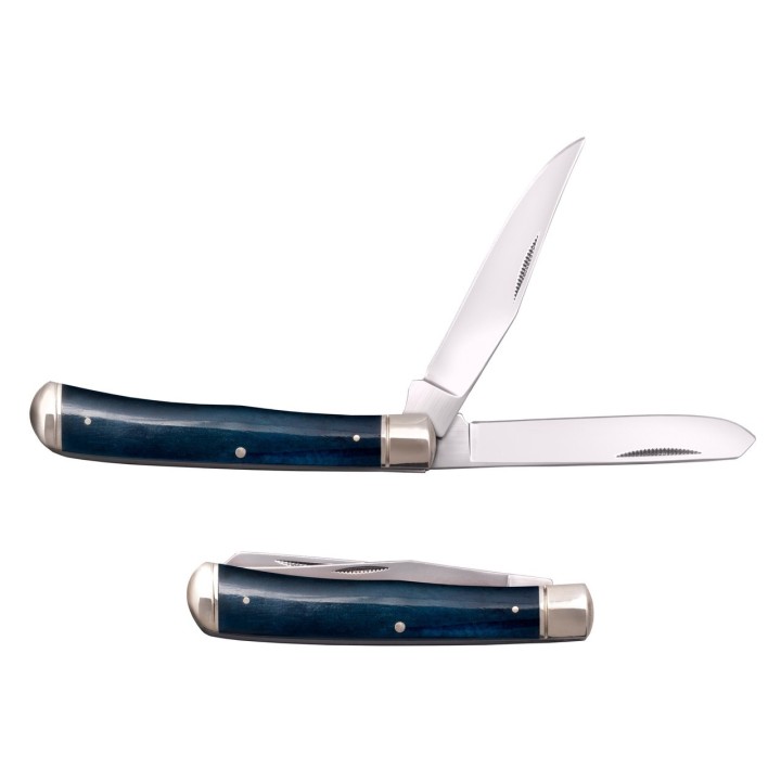 Couteau Cold Steel Trapper Blue 2 Lames Acier 8Cr13MoV Manche Os CSFLTRPRB - Livraison Gratuite