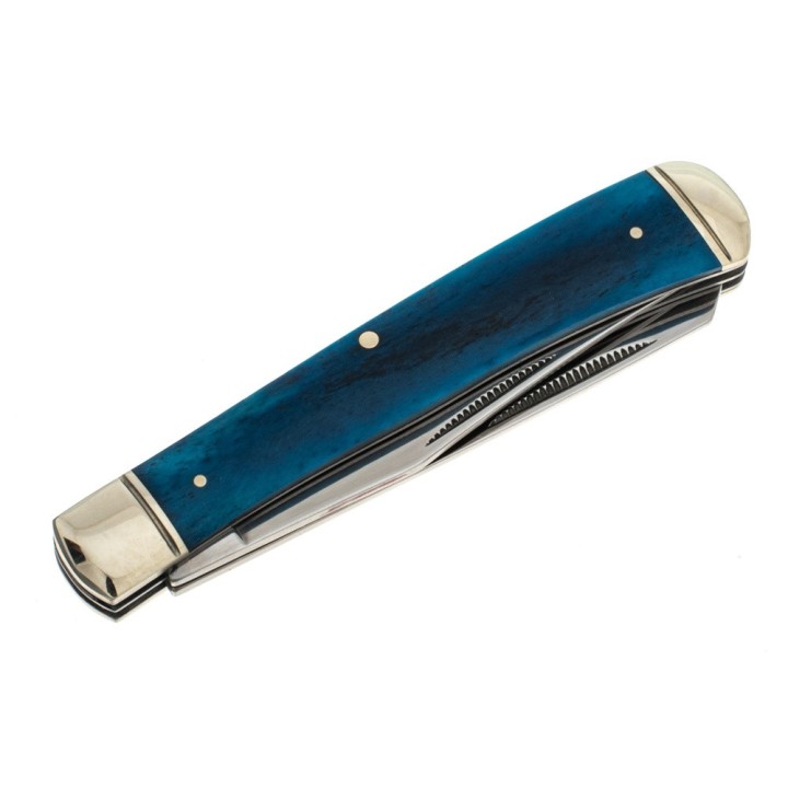 Couteau Cold Steel Trapper Blue 2 Lames Acier 8Cr13MoV Manche Os CSFLTRPRB - Livraison Gratuite