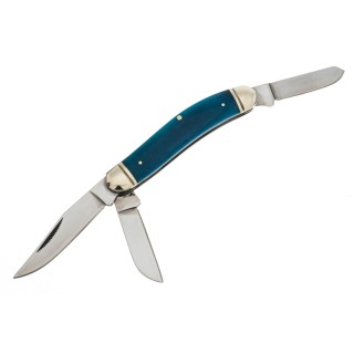 Couteau Cold Steel Gentlemen's Stockman Blue 3 Lames Acier 8Cr13MoV Manche Os CSFLGSTKMB - Livraison Gratuite