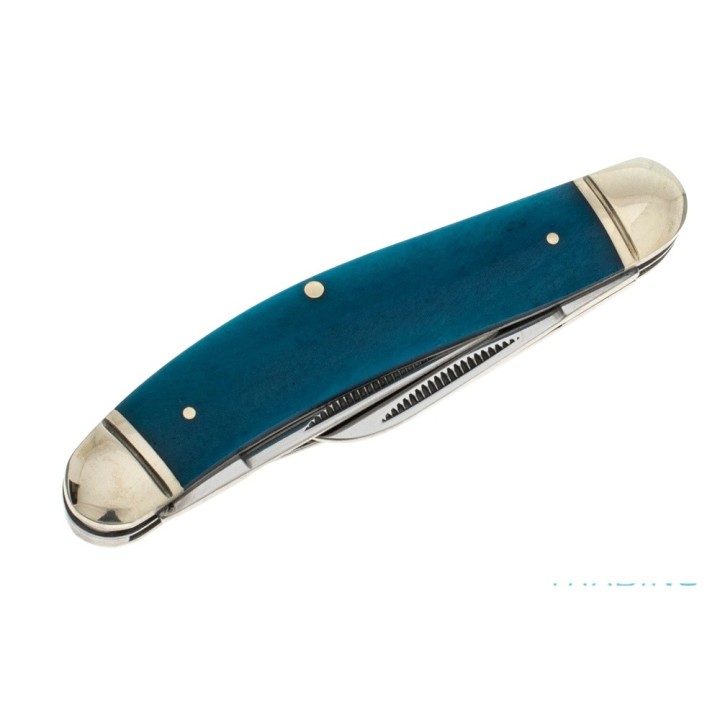 Couteau Cold Steel Gentlemen's Stockman Blue 3 Lames Acier 8Cr13MoV Manche Os CSFLGSTKMB - Livraison Gratuite