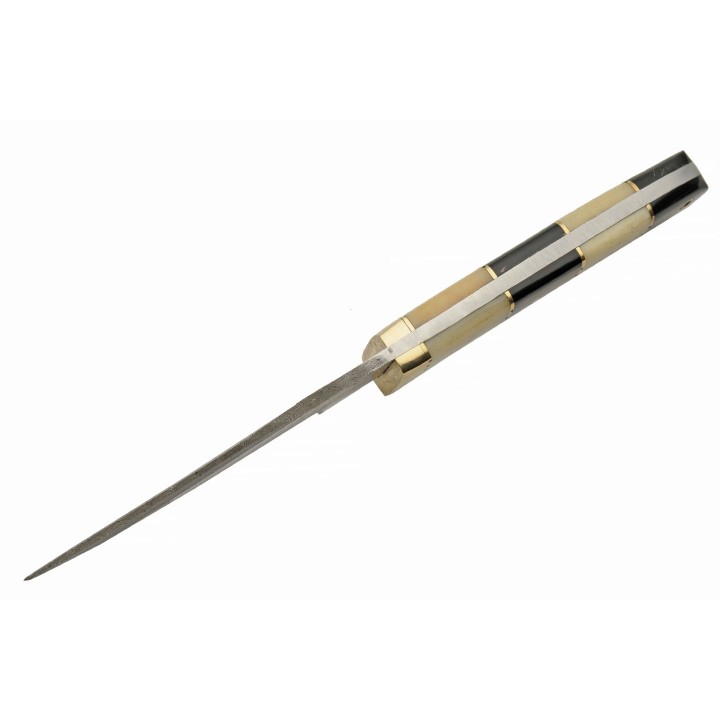 Couteau Bowie Damas Hunter Horn/Bone 256 Couches Manche Corne & Os Etui Cuir DM1313HB - Livraison Gratuite