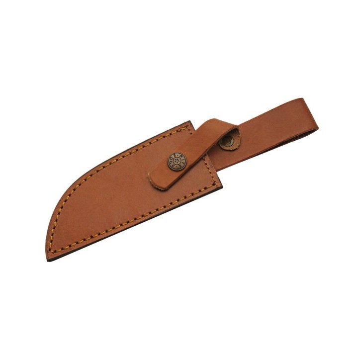 Couteau Bowie Damas Hunter Horn/Bone 256 Couches Manche Corne & Os Etui Cuir DM1313HB - Livraison Gratuite