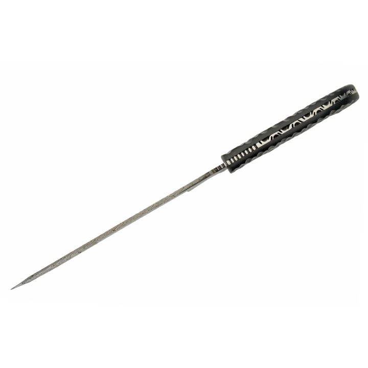 Couteau Damas Slate Hunter Machete 256 Couches Manche Micarta Etui Cuir DM1322 - Livraison Gratuite