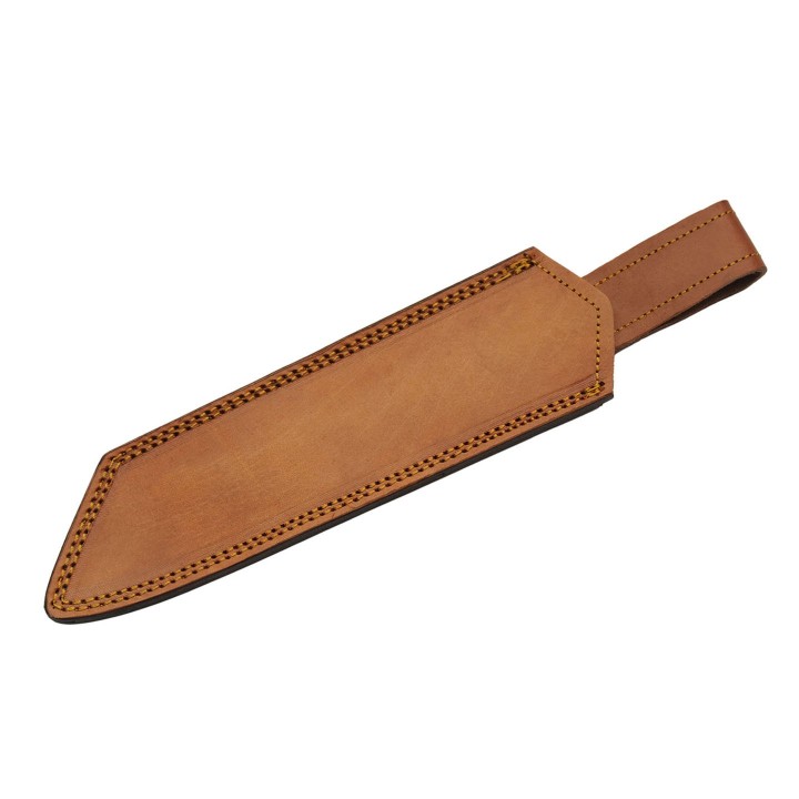 Couteau Damas Slate Hunter Machete 256 Couches Manche Micarta Etui Cuir DM1322 - Livraison Gratuite
