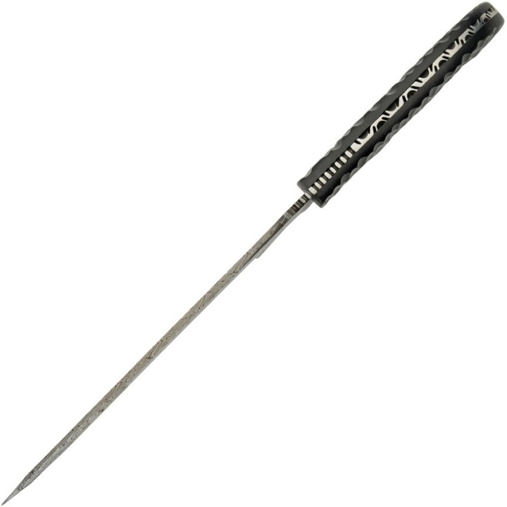 Couteau Damas Slate Hunter Machete 256 Couches Manche Micarta Etui Cuir DM1322 - Livraison Gratuite