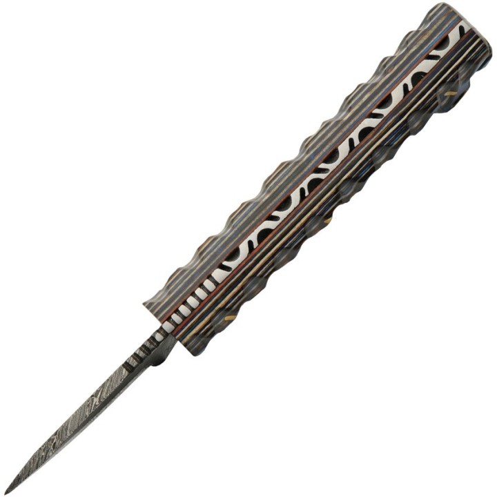 Couteau Skinner Damas 256 Couches Prideful Fang Caper Manche Bois Etui Cuir DM1320BL - Livraison Gratuite
