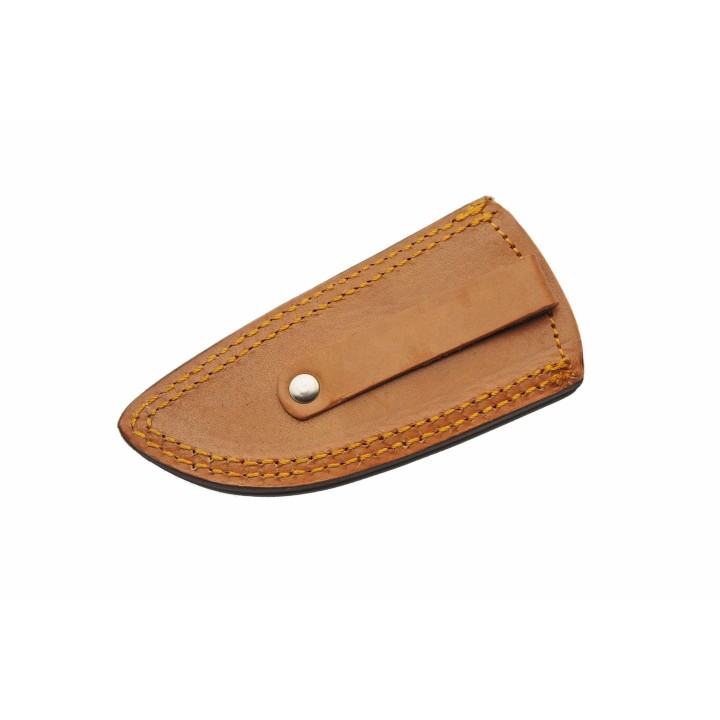 Couteau Skinner Damas 256 Couches Prideful Fang Caper Manche Bois Etui Cuir DM1320BL - Livraison Gratuite