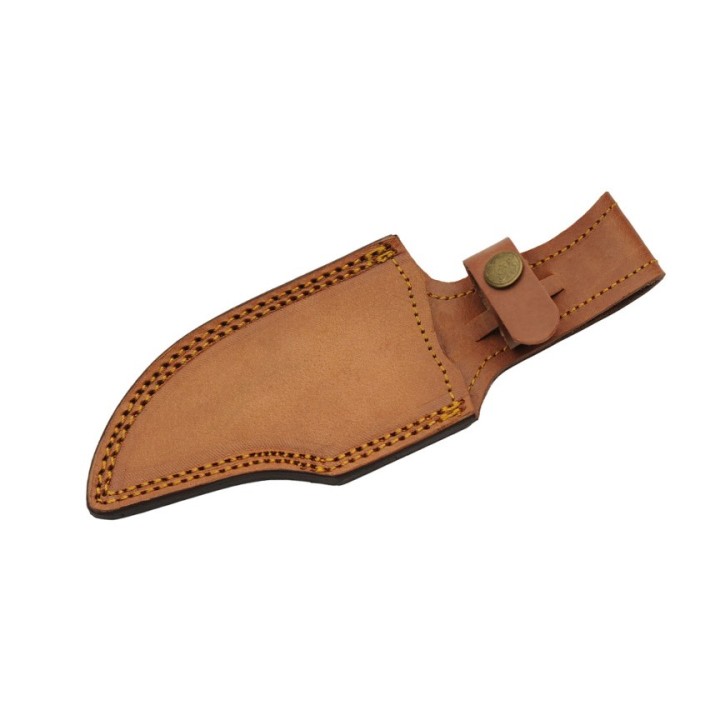 Couteau Bowie Damas 256 Couches Texas Rattler Manche Façon Snake Etui Cuir DM1321 - Livraison Gratuite