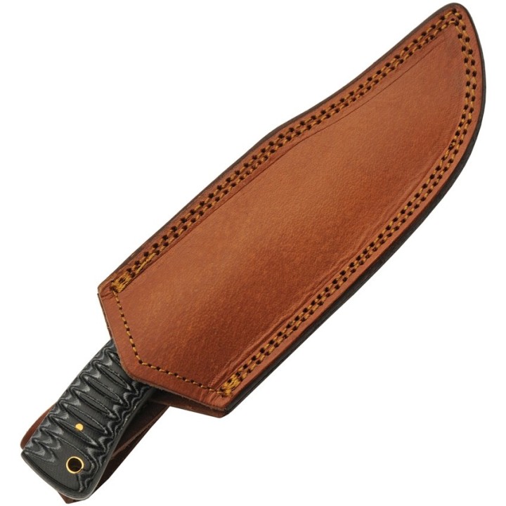 Couteau Skinner Damas 256 Couches Snake Belly Hunter Manche Façon Snake Etui Cuir DM1325 - Livraison Gratuite