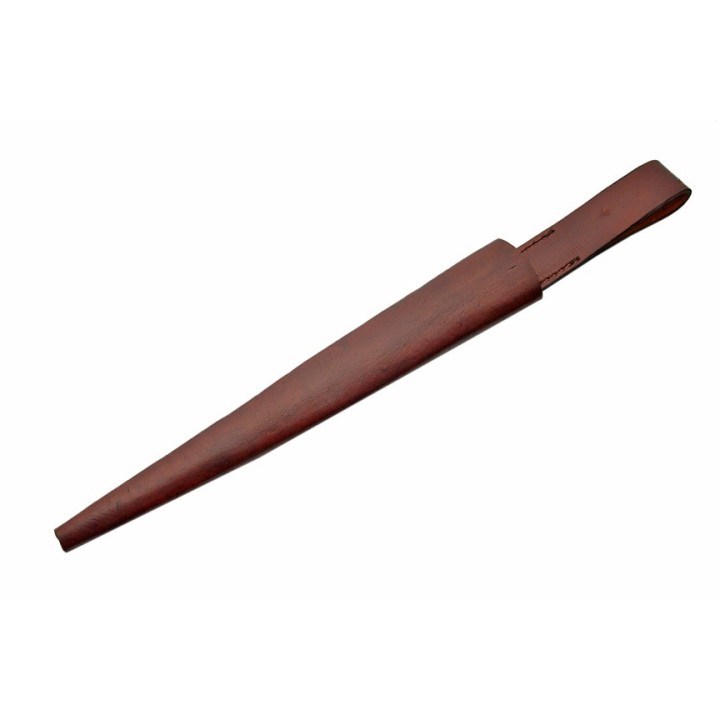 Couteau Damas Scottish Dirk Lame Acier Damas 256 Couches Manche Bois Etui Cuir DM1060 - Livraison Gratuite
