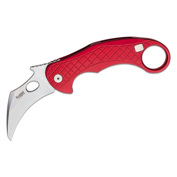 Couteau Karambit LionSteel L.E.One Red Lame Acier CPM-MagnaCut Manche Aluminium Clip Italy LSTLE1ARS - Livraison Gratuite