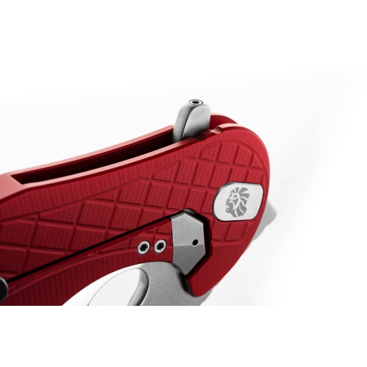 Couteau Karambit LionSteel L.E.One Red Lame Acier CPM-MagnaCut Manche Aluminium Clip Italy LSTLE1ARS - Livraison Gratuite