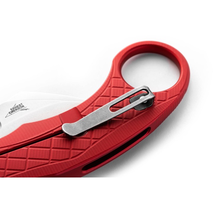Couteau Karambit LionSteel L.E.One Red Lame Acier CPM-MagnaCut Manche Aluminium Clip Italy LSTLE1ARS - Livraison Gratuite