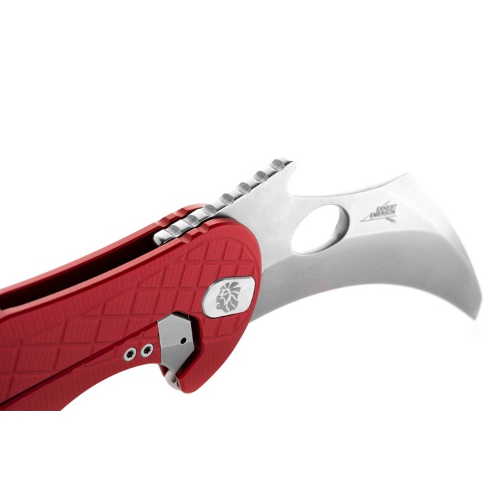 Couteau Karambit LionSteel L.E.One Red Lame Acier CPM-MagnaCut Manche Aluminium Clip Italy LSTLE1ARS - Livraison Gratuite