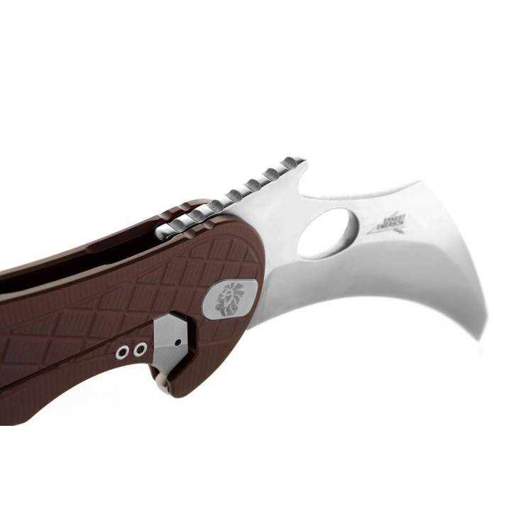 Couteau Karambit LionSteel L.E.One Brown Lame Acier CPM-MagnaCut Manche Aluminium Clip Italy LSTLE1AGS - Livraison Gratuite