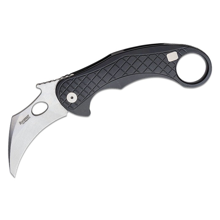 Couteau Karambit LionSteel L.E.One Black Lame Acier CPM-MagnaCut Manche Aluminium Clip Italy LSTLE1ABS - Livraison Gratuite