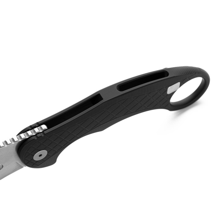 Couteau Karambit LionSteel L.E.One Black Lame Acier CPM-MagnaCut Manche Aluminium Clip Italy LSTLE1ABS - Livraison Gratuite