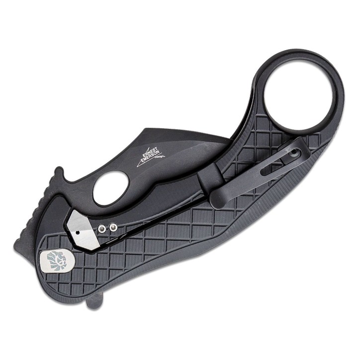 Couteau Karambit LionSteel L.E.One Black Lame Acier CPM-MagnaCut Black Manche Alu Clip Italy LSTLE1ABB - Livraison Gratuite