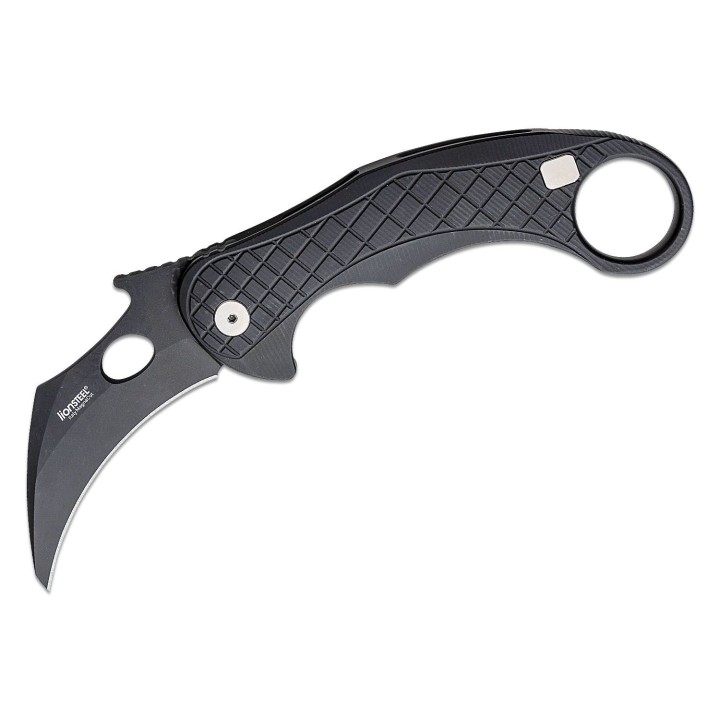 Couteau Karambit LionSteel L.E.One Black Lame Acier CPM-MagnaCut Black Manche Alu Clip Italy LSTLE1ABB - Livraison Gratuite