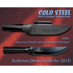 Couteau de Survie Cold Steel Bushman Secure-Ex Firesteel Acier SK-5 + Etui Secure-Ex + Fire Start CS95BUSK - Livraison Gratuite