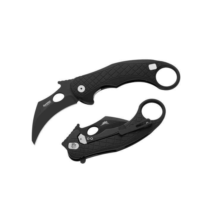 Couteau Karambit LionSteel L.E.One Black Lame Acier CPM-MagnaCut Black Manche Alu Clip Italy LSTLE1ABB - Livraison Gratuite
