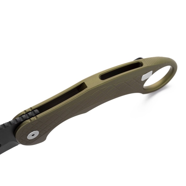 Couteau Karambit LionSteel L.E.One Green Lame Acier CPM-MagnaCut Black Manche Alu Clip Italy LSTLE1AGB - Livraison Gratuite