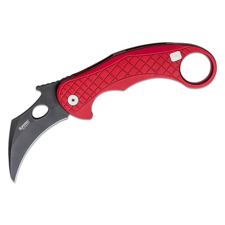Couteau Karambit LionSteel L.E.One Red Lame Acier CPM-MagnaCut Black Manche Alu Clip Italy LSTLE1ARB - Livraison Gratuite