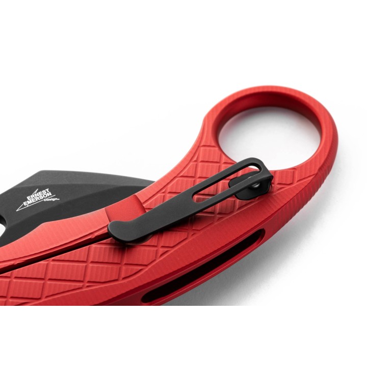 Couteau Karambit LionSteel L.E.One Red Lame Acier CPM-MagnaCut Black Manche Alu Clip Italy LSTLE1ARB - Livraison Gratuite