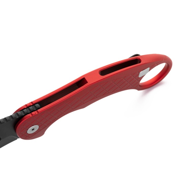 Couteau Karambit LionSteel L.E.One Red Lame Acier CPM-MagnaCut Black Manche Alu Clip Italy LSTLE1ARB - Livraison Gratuite