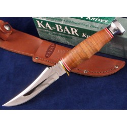 Couteau de Chasse Ka-bar Skinner Acier Carbone Manche Cuir KABAR KA1233 - Livraison Gratuite