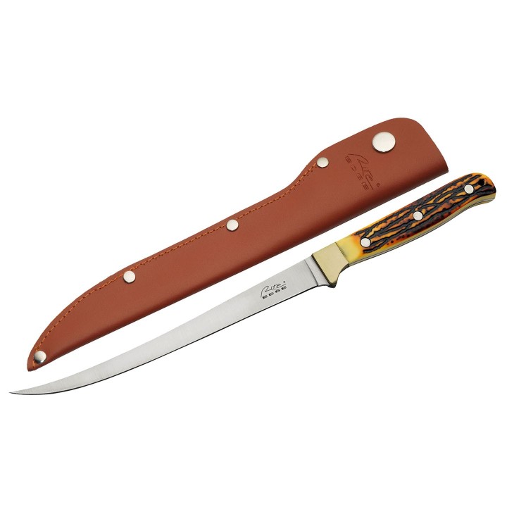 Couteau A Lever Les Fillets Rite Edge Imitation Cerf Lame Acier Inox Etui Cuir CN211560 - Livraison Gratuite