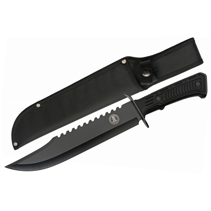 Couteau Bowie 2nd Amendment Tactical Lame Acier 420 Manche Abs Etui Nylon CN211559SA - Livraison Gratuite