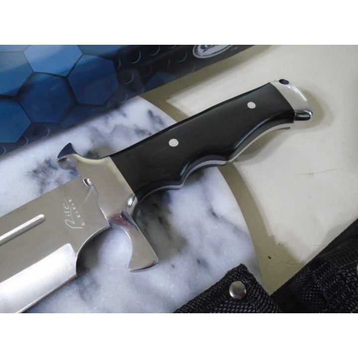 Couteau Toothpick Bowie Lame Acier Inox Manche Bois Etui Nylon CN211554 - Livraison Gratuite