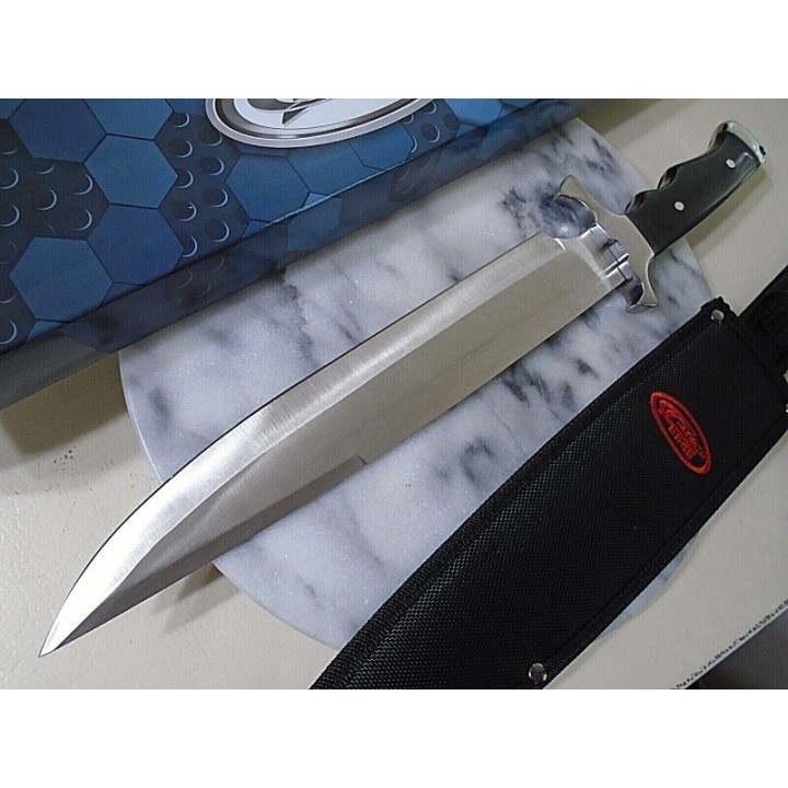 Couteau Toothpick Bowie Lame Acier Inox Manche Bois Etui Nylon CN211554 - Livraison Gratuite