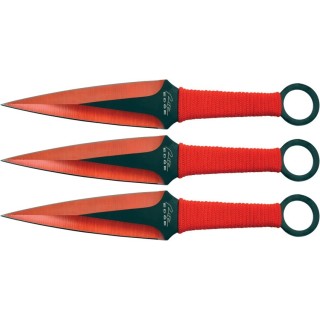 Set de 6 Couteaux de Lancer Kunai Thrower Set Red Acier Inox Etui Nylon CN211537RDX2 - Livraison Gratuite