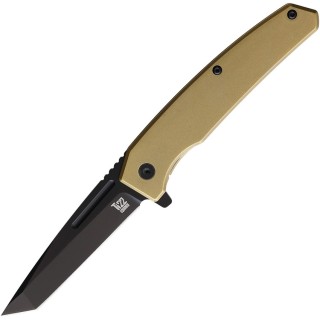 Couteau Ontario Ti 22 Equinox Bronze Lame Tanto Acier S35VN Manche Titane Framelock Clip ON9805 - Livraison Gratuite