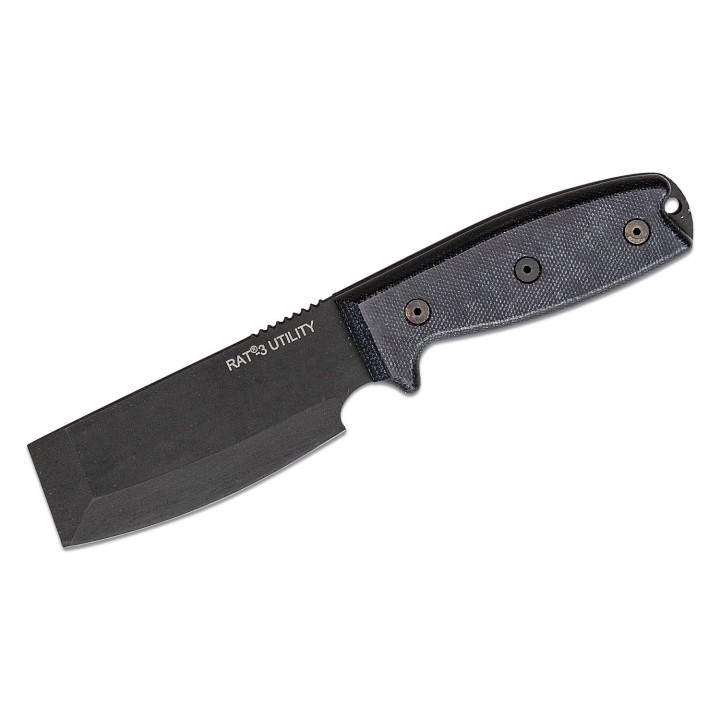Couteau Ontario RAT-3 Utility Lame Acier Carbone Manche Micarta Etui Nylon Made USA ON8662 - Livraison Gratuite