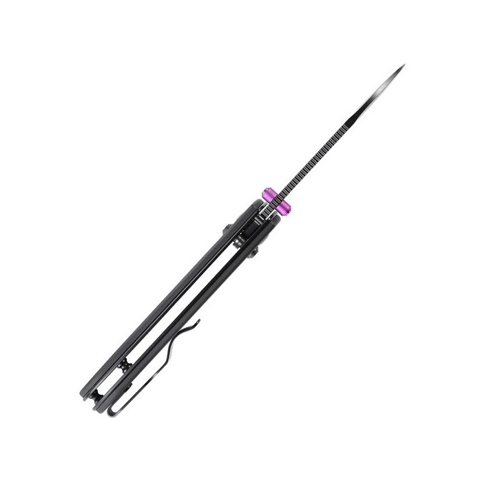 Couteau Kizer Drop Bear Black Manche Aluminium Lame Acier 154CM IKBS Clutch Lock Clip KIV3619C2 - Livraison Gratuite