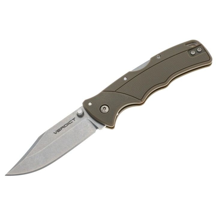 Couteau Cold Steel Verdict FDE Lame Acier 4116 Clip Point Manche GFN Lockback Clip CSFLC3CPSSFDE - Livraison Gratuite