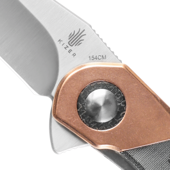 Couteau Kizer Comet Micarta Black Lame Acier 154CM Manche Micarta IKBS Linerlock Clip KIV3614C3 - Livraison Gratuite