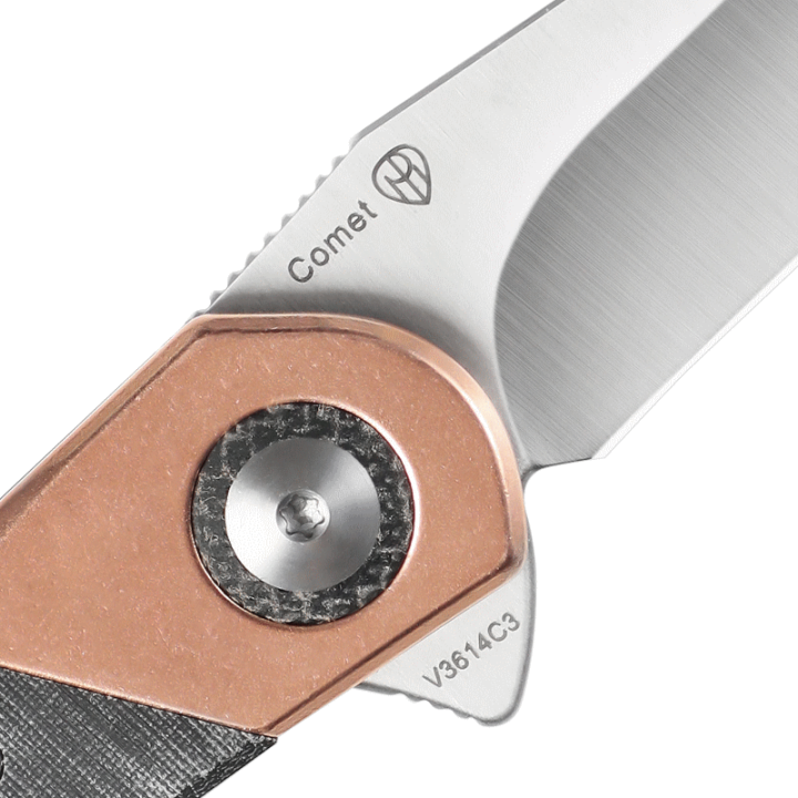 Couteau Kizer Comet Micarta Black Lame Acier 154CM Manche Micarta IKBS Linerlock Clip KIV3614C3 - Livraison Gratuite
