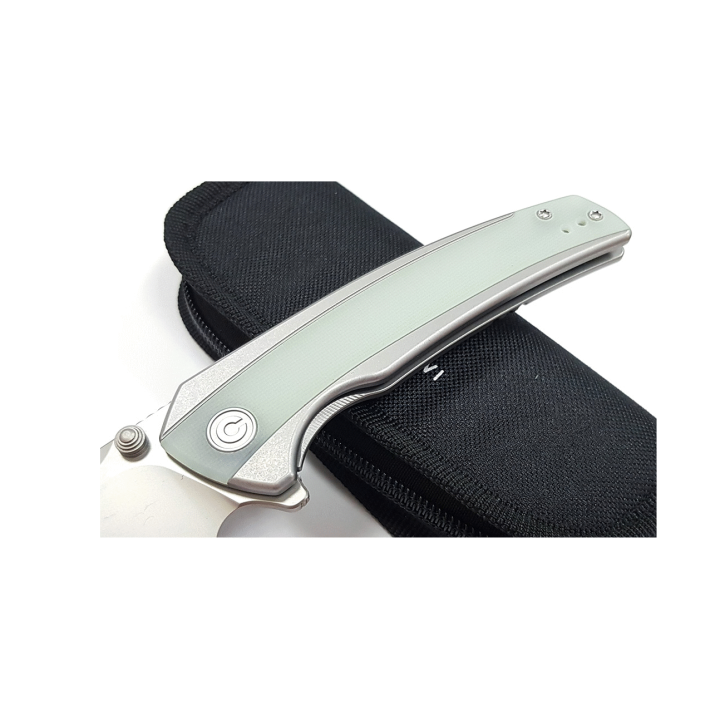Couteau CIVIVI Teraxe Jade Lame Acier Nitro-V Bead Blasted Manche G10 IKBS Framelock Clip CIVC200362 - Livraison Gratuite
