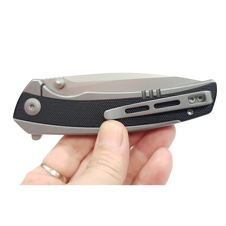 Couteau CIVIVI Teraxe Black Lame Acier Nitro-V Bead Blast Manche G10 IKBS Framelock Clip CIVC200363 - Livraison Gratuite